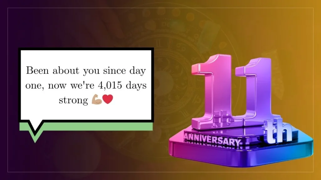 55+ 11th Anniversary Instagram Captions for Lifelong Love