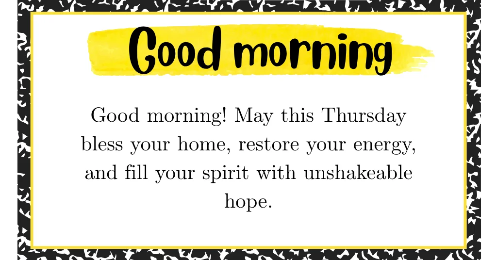 Good Morning Thursday Blessings and Prayers